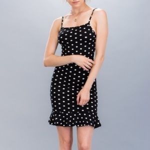 NWT Polka Dot Flounce Tank Dress L